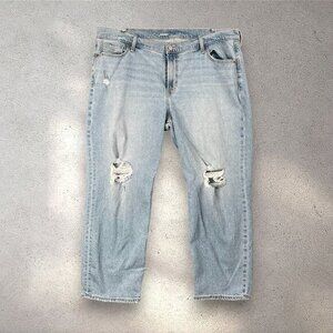 Old Navy Boyfriend Loose Jeans Women’s Size 18 Mid Rise Light Wash Distressed